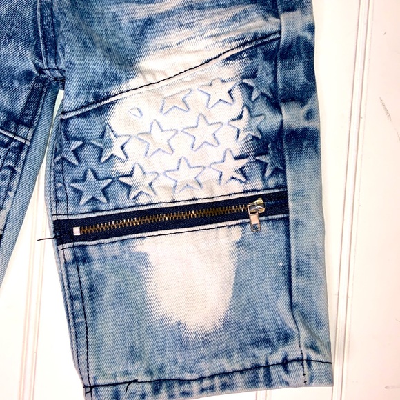 Lion Dynasty Acid Washed Denim Jean Shorts Size 6 Slim - Picture 6 of 12